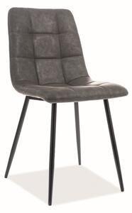 Židle Look černá kostra/šedá koženka, koženka, barva: černá