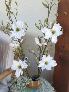 Dekorační květina bílá Magnolia - 119cm