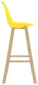 Barové stoličky Swell - 4 ks - PP a masivní bukové dřevo | žluté