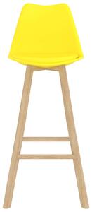Barové stoličky Swell - 2 ks - PP a masivní bukové dřevo | žluté