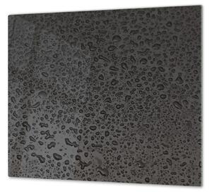 Ochranná deska drobné kapky vody na černém - 52x60cm / S lepením na zeď