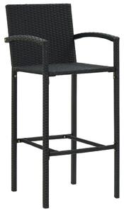 Barové stoličky 4 ks černé polyratan