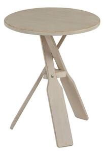 Béžový dřevěný odkládací stolek s pádly Paddles - Ø 45*56cm
