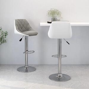 Barové židle 2 ks šedobílé umělá kůže