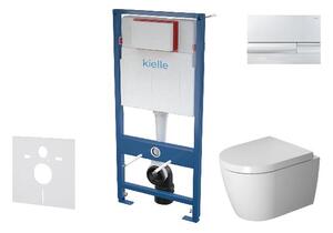 Kielle Genesis - Set předstěnové instalace, klozetu ME by Starck a sedátka softclose, tlačítko Gemini l, lesklý chrom SANI11AP1100