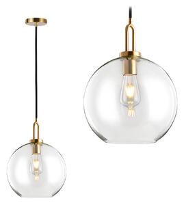 Toolight Toolight, skleněné kulové závěsné stropní svítidlo 25 cm APP630-1CP, zlatá, OSW-05635