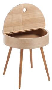 Dřevěný odkládací stolek s úložným prostorem - Ø 52*53cm