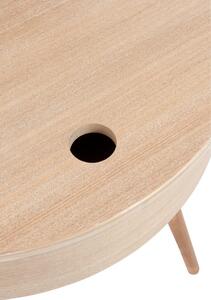Dřevěný odkládací stolek s úložným prostorem - Ø 52*53cm