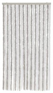 Závěs proti hmyzu světle šedý a bílý 100 x 230 cm žinylka