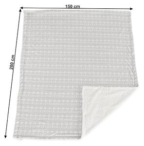 TEMPO Oboustranná beránková deka, šedá/bílá/vzor, 150x200, MARITA