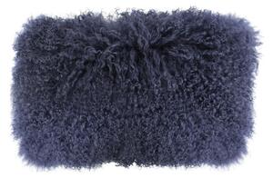 Polštář modrá ovčí kůže kudrnatý dlouhý chlup Navy Curly - 50*30*10cm - Mars & More