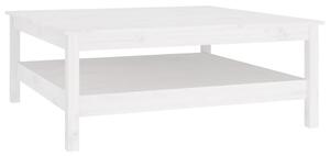 Konferenční stolek bílý 100 x 100 x 40 cm masivní borové dřevo