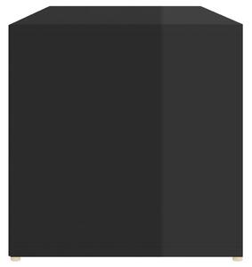 Botníková lavice Buttons - dřevotříska - 105x35x35 cm | lesklá černá