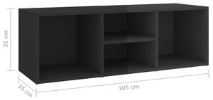 Botníková lavice Buttons - dřevotříska - 105x35x35 cm | lesklá černá
