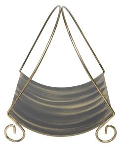 Kovový koš na dřevo Easy, 38x38 cm, zlatá
