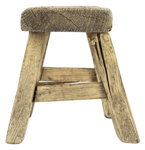 Vintage stolička z jilmového dřeva - 25*12*20cm