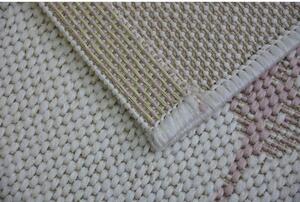 Kusový koberec Kvítky krémově růžový 80x150cm