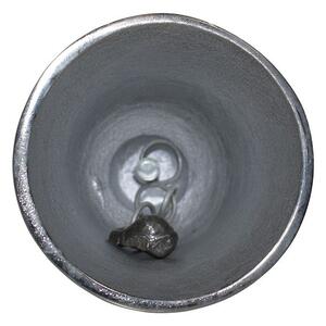 Stříbrný kovový zvonek paroh - 7*7*20cm