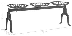 3-místná lavice Swot - 155 cm | černá litina