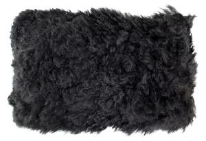 Černý polštář z dlouhé ovčí kůže - 50*30*10cm