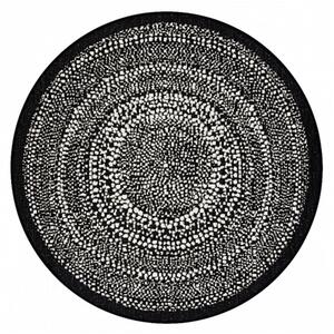 Kusový koberec Flats černý kruh 120cm