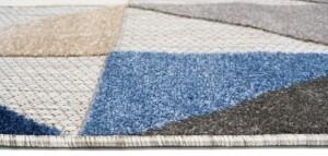 Makro Abra Moderní kusový koberec AVENTURA EC96A Trojúhelníky šedý modrý Rozměr: 160x230 cm