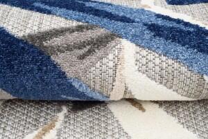 Makro Abra Moderní kusový koberec AVENTURA EC68C Listy palmy modrý šedý Rozměr: 80x150 cm