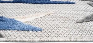 Makro Abra Moderní kusový koberec AVENTURA EC68C Listy palmy modrý šedý Rozměr: 80x200 cm