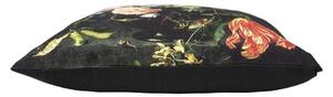 Černý plátěný polštář s květy Jan Davidsz - 50*10*50cm