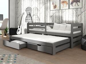 Dětská postel 90 cm Simo (grafit) (s roštem). 615022