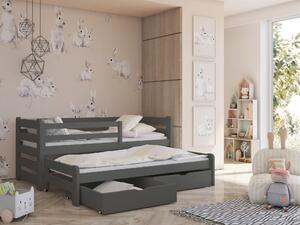 Dětská postel 90 cm Simo (grafit) (s roštem). 615022