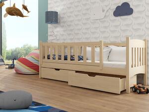 Dětská postel 90 cm Gussie (s roštem a úl. prostorem) (borovice). 1012844