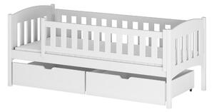 Dětská postel 80 cm Gussie (s roštem a úl. prostorem) (bílá). 1012773