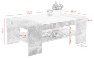Konferenční stolek OLIVER beton/bílá