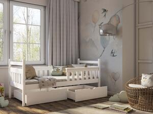 Dětská postel 80 cm Emelda (s roštem a úl. prostorem) (bílá). 1012793