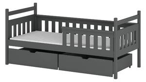 Dětská postel 80 cm Emelda (s roštem a úl. prostorem) (grafit). 1012794