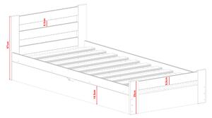 Dětská postel 90 cm Nia (s roštem a úl. prostorem) (grafit). 1012890