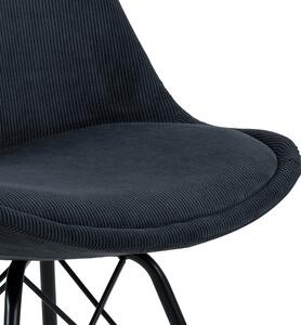 Židle Eris antracit polypropylen/manšestr, černé nohy