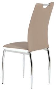 Jídelní židle BARBORA hnědo-bílá/chrom