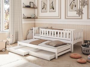 Dětská postel 80 cm Amalia (s roštem a úl. prostorem) (bílá). 1012989