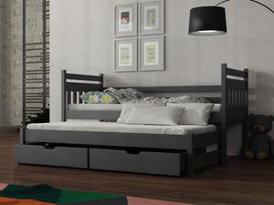 Dětská postel 80 cm DANNY (s roštem a úl. prostorem) (grafit). 1013006
