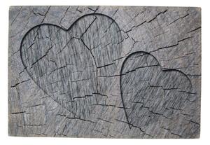 Šedá rohožka srdce v kmenu stromu Hearts grey - 75*50*1cm