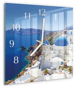 Skleněné hodiny Santorini zskb-30x30-00084278