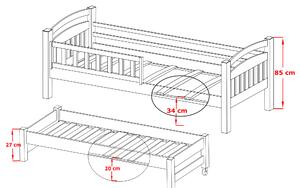 Dětská postel 80 cm GLYNDA (s roštem a úl. prostorem) (borovice). 1013020