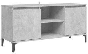 TV stolek Brunati s kovovými nohami - 103,5x35x50 cm | betonově šedý