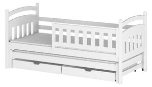 Dětská postel 80 cm GLYNDA (s roštem a úl. prostorem) (bílá). Vlastní profesionální přeprava až k Vám domů 1013021