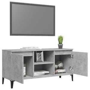TV stolek Brunati s kovovými nohami - 103,5x35x50 cm | betonově šedý