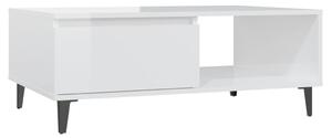 Konferenční stolek bílý vysoký lesk 90 x 60 x 35 cm dřevotříska