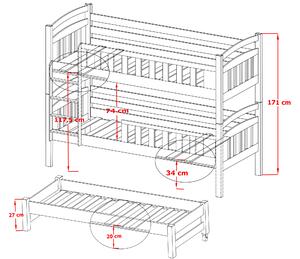 Dětská postel 80 cm VIOLA (s roštem a úl. prostorem) (bílá). 1013161