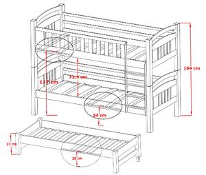 Dětská postel 80 cm BLAIR (s roštem a úl. prostorem) (grafit). 1013190
